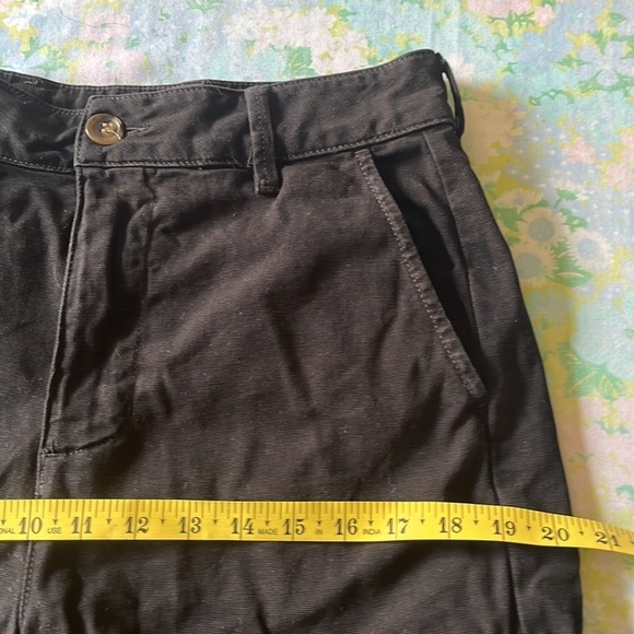 American Giant | Wide Leg Cropped Pants Black Heavy Cotton Stretch Size 8 - Picture 9 of 9